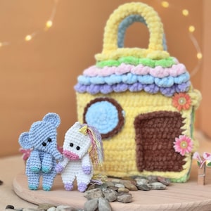 Adorable libro de crochet: bolso de mano para casa de muñecas DIY - Patrón PDF encantador
