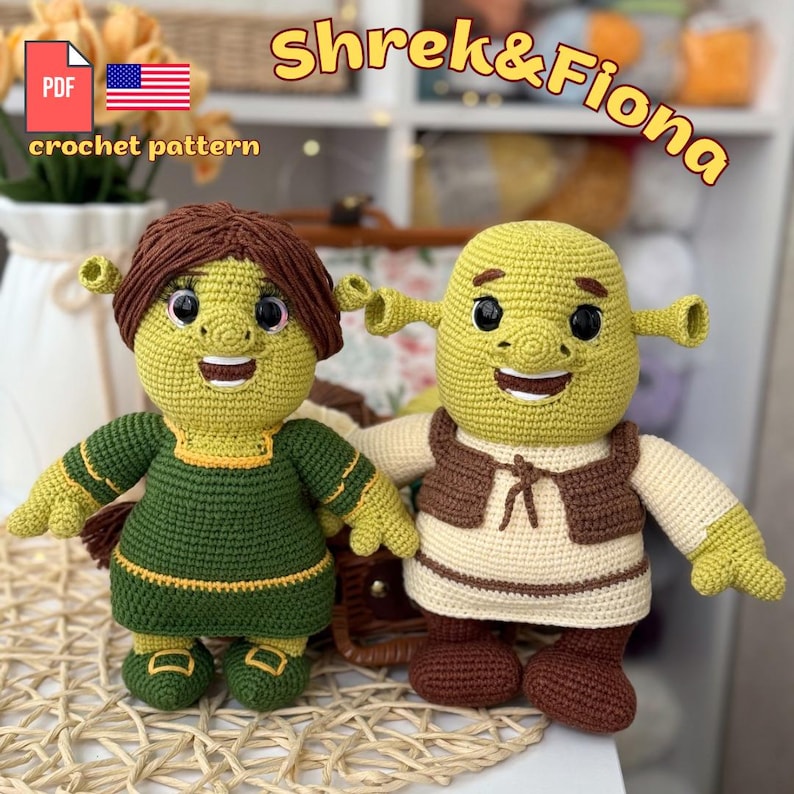 Crochet Shrek, Fiona. Crochet Pattern PDF in English - Etsy