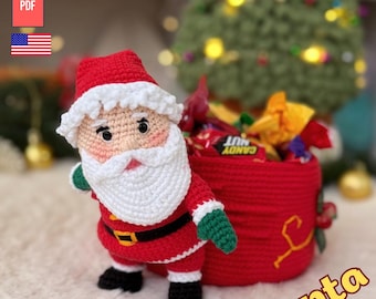 Christmas Crochet Santa Ornament Pattern