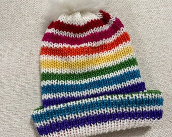 Merino Wolle Handstrickmütze