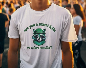 Camiseta retrô de desenho animado | Camiseta engraçada para qualquer um | Camiseta Smart Fella | Presente de piada de peido