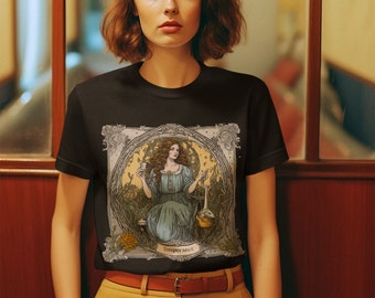 Fun Temperance Tarot Card Unisex T-Shirt, Tarot Lover Tee, Mystical Graphic Top, Gender Neutral Shirt, Boho Chic Clothing