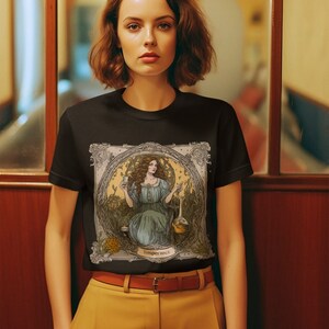 Camiseta unisex con la carta del tarot de la templanza, camiseta para amantes del tarot, camiseta gráfica mística, camiseta neutra en cuanto a género, ropa boho chic
