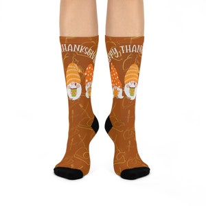 Happy Thanksgiving Gnome Cushioned Crew Socks