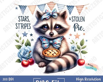Feral 4th of July Raccoon PNG, Red White And Feral png, Funny Raccoon Shirt PNG, Funny USA Trendy 4th Of July png, Merica Sublimation Design