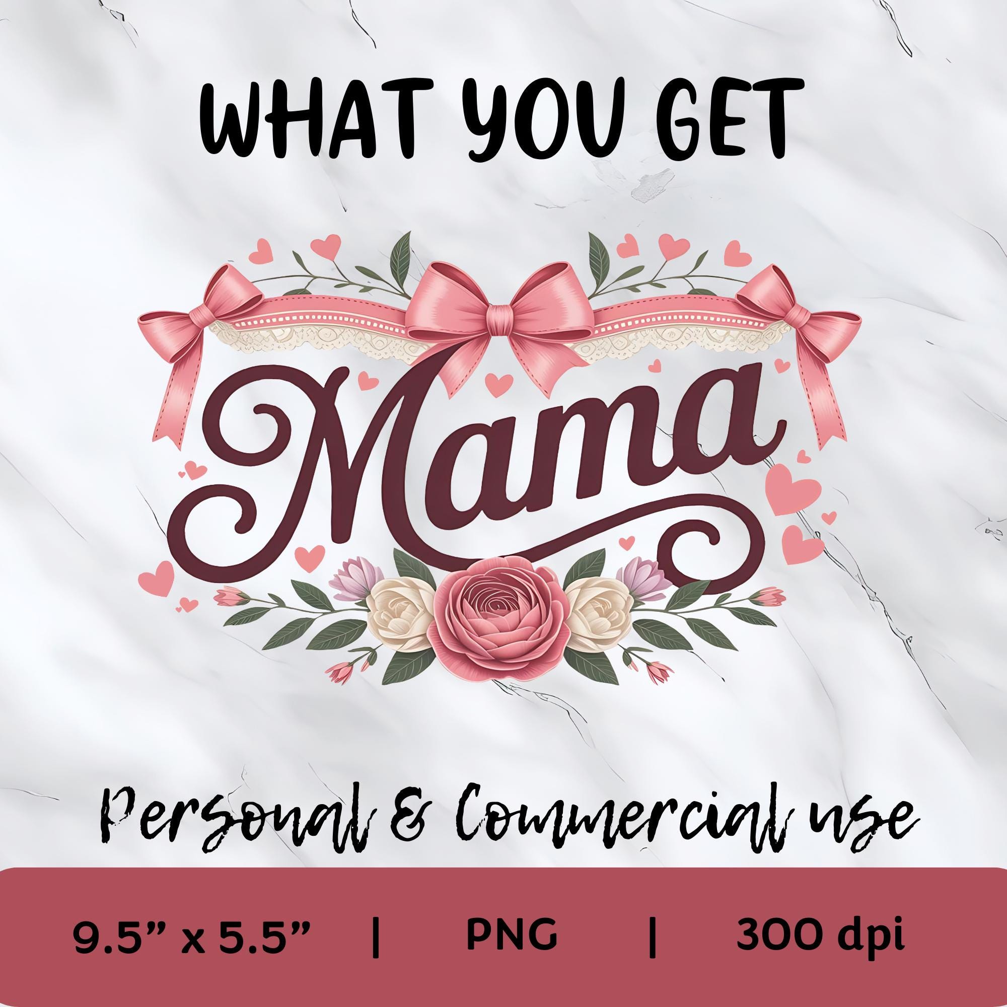 16oz Glass Can Wrap PNG Mama Cup Wrap Valentine Floral Bow PNG ...