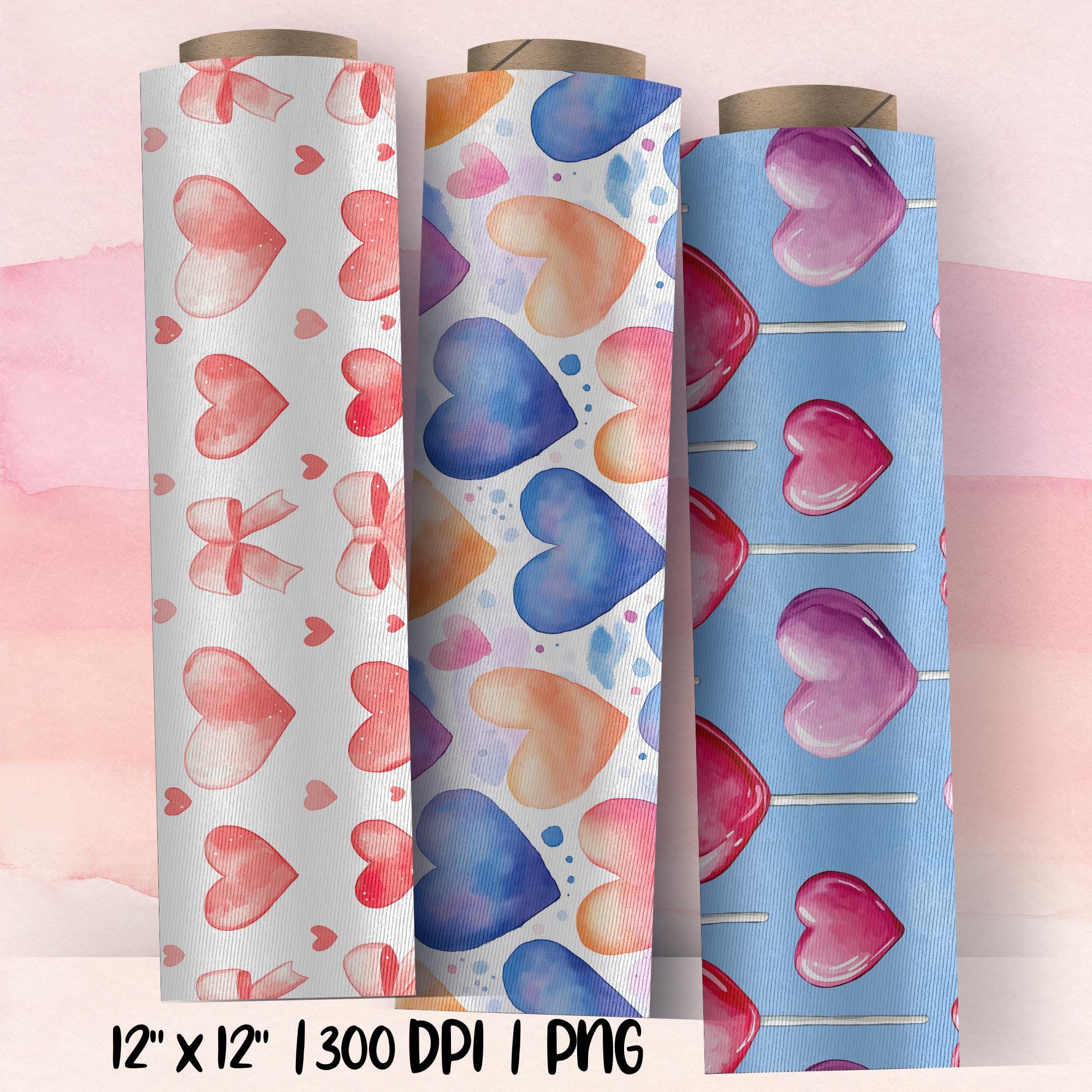 Watercolor Hearts Digital Paper | Seamless Valentine Patterns ...