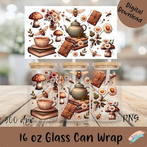 a digital collage of a glass can wrapper