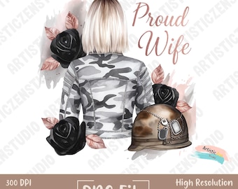 Proud Military Wife png | Military Wife PNG | Military Wife T-Shirt PNG | Camouflage Military Pride | Tactical Boots | Military wife gift