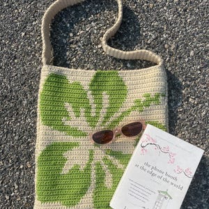 Hibiscus Flower Crochet Tote Bag