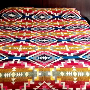 Colorful alpaca blanket from Ecuador