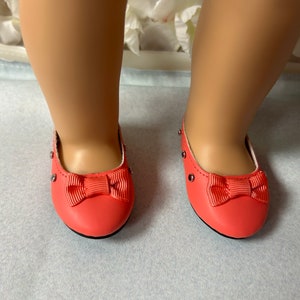 Red Shoes with bow for American girl doll 18”