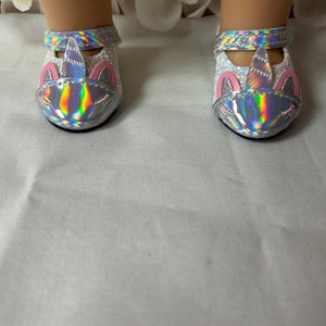 White glitter shoes for American girl doll 18”