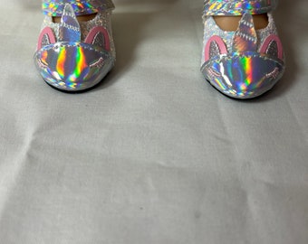 Zapatos blancos con purpurina para muñeca American Girl de 18”