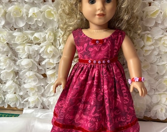 Handmade summer dress for American girl doll or any 18” dolls