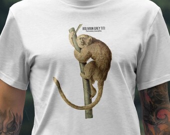 Bolivian Grey Titi Monkey T-Shirt, Animal Lover Gift