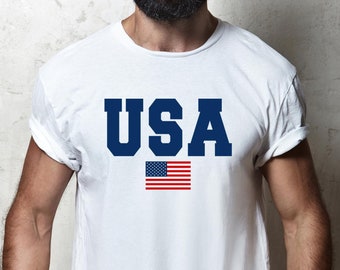 USA Flag Comfort Colors T-Shirt, 4th of July Tee