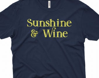 サンシャイン＆ワインTシャツ、面白いブランチTシャツ