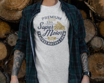 Vintage Super Motor Racers Motorcycle Tee, Vintage Biker T-Shirt