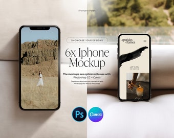 Canva and Photoshop iPhone Mockups | Instagram Website | Digital product | Mockups for creators and designers | Device mock up bundle