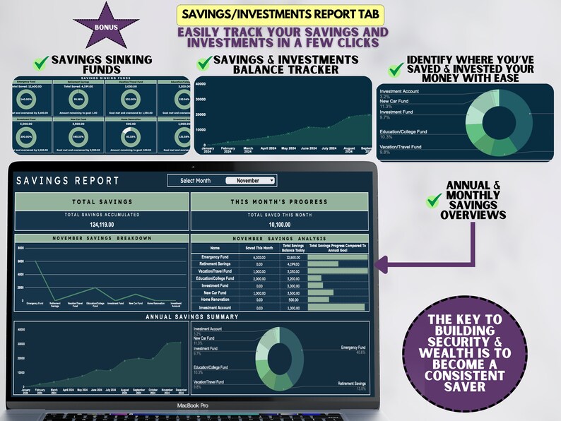 Budget Planner for Google Sheets Annual & Monthly Budget Spreadsheet Financial Planner Expense Tracker Savings Tracker Debt Payoff image 6