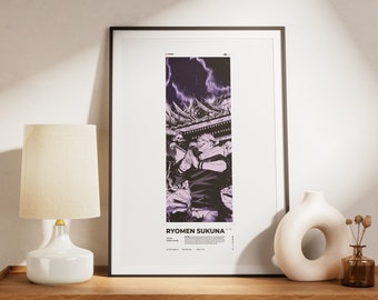 Jujutsu Kaisen poster Sukuna Anime Digital Poster Minimal JJK Poster Anime Ryomen Sukuna Poster Manga Poster Anime Gift for Jujutsu Kaisen