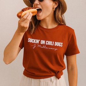 John Mellencamp Tee, Jack & Diane, Suckn On Chili Dogs, Graphic Tee, 80s Tshirt, Band, Music, Vintage, Song Shirt