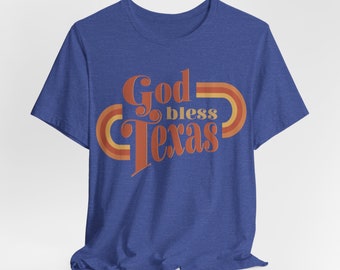 God Bless Texas T-Shirt, Retro-Shirt, Vintage-T-Shirt, 70er-Jahre-Grafik-T-Shirt