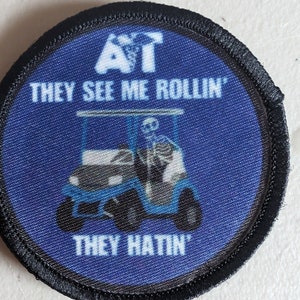 Sie sehen mich Rolling Skelly Fahren Golf Cart AT Patch