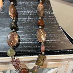 Bead and Silver Chain Necklace
