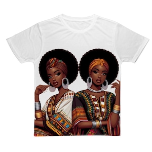 ファッション Afro Black Women Gift Head wrap Dashiki Style T-Shirt Afro Black Women T-shirt Gift Head Wrap Dashiki Style- Short