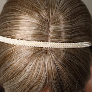 Elegant Handmade Pearl Bridal Headband – White Beaded Hair Accessory