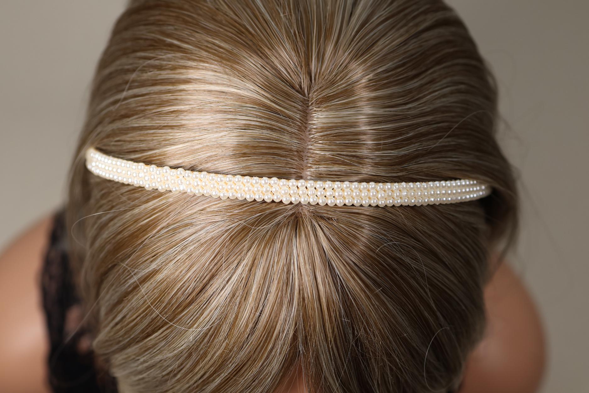 Elegant Handmade Pearl Bridal Headband – White Beaded Hair Accessory