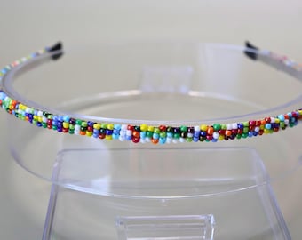 Handmade Beaded Headband – Colorful Crystal Bead Hair Accessory
