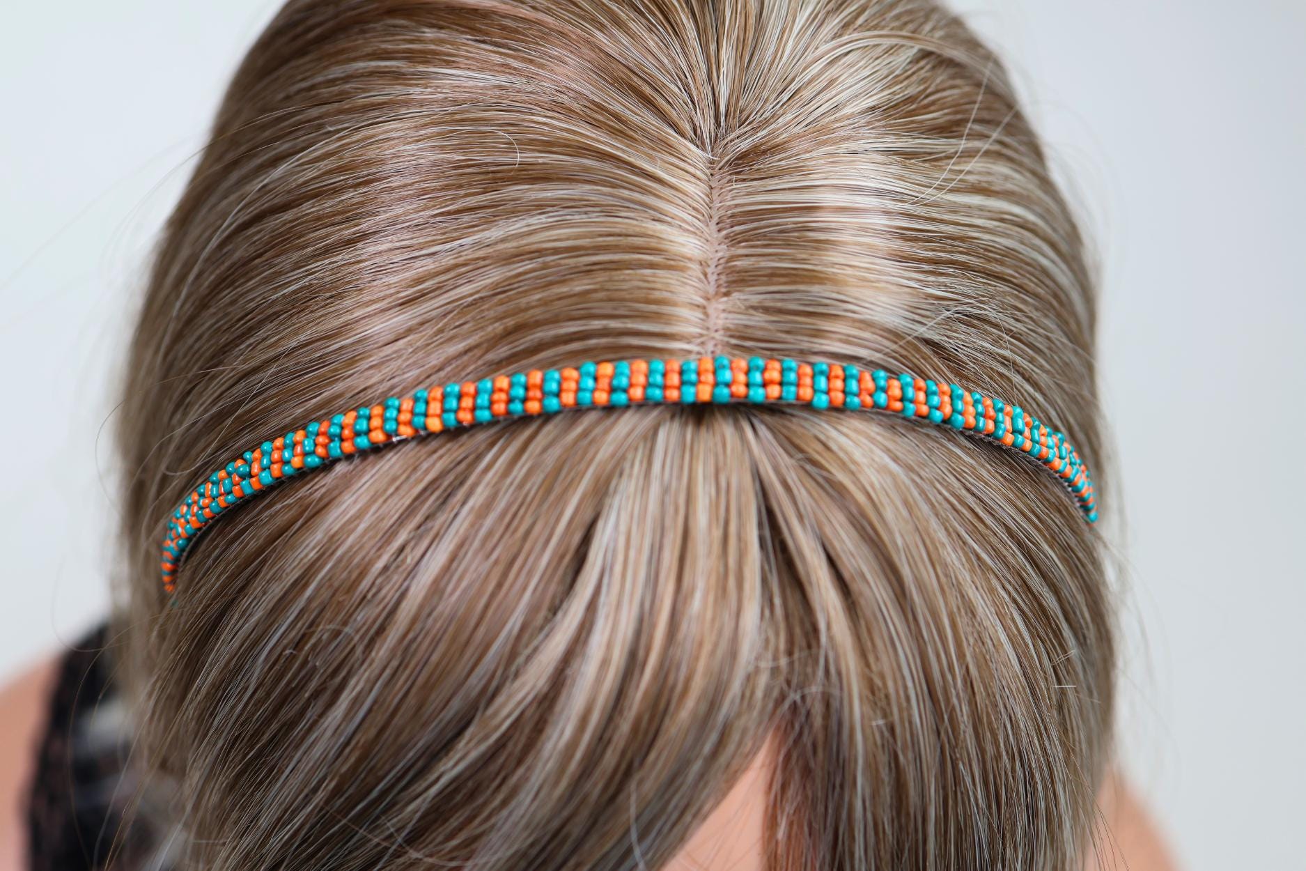 Luxury Colorful Boho Headband – Handmade Beaded Festival  display picture 2