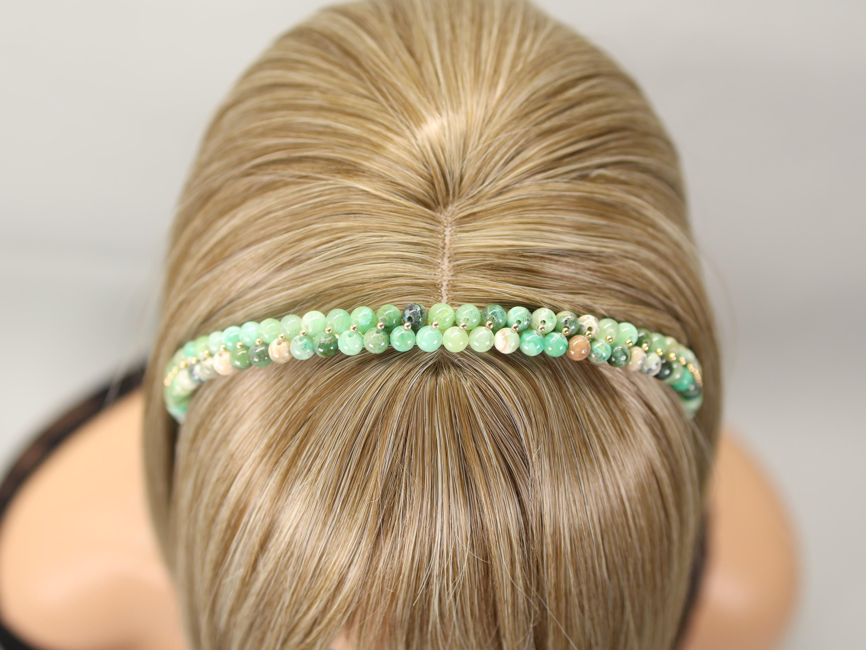 Pearl Multi Bead Embellished Knot Burnout Headband Twine and Love | Neutral Color Knotted Headband  main image 2