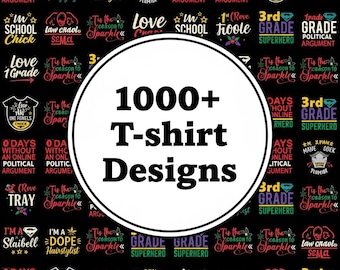 1000+ enorme T-shirtontwerpbundel | PNG-bestanden met T-shirtafdrukontwerpen