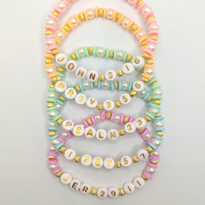 Scripture Beaded Clay Bead Bracelets | Handmade Preppy Bracelet | Christian Bracelets | Bible Bracelets | Verse bracelets