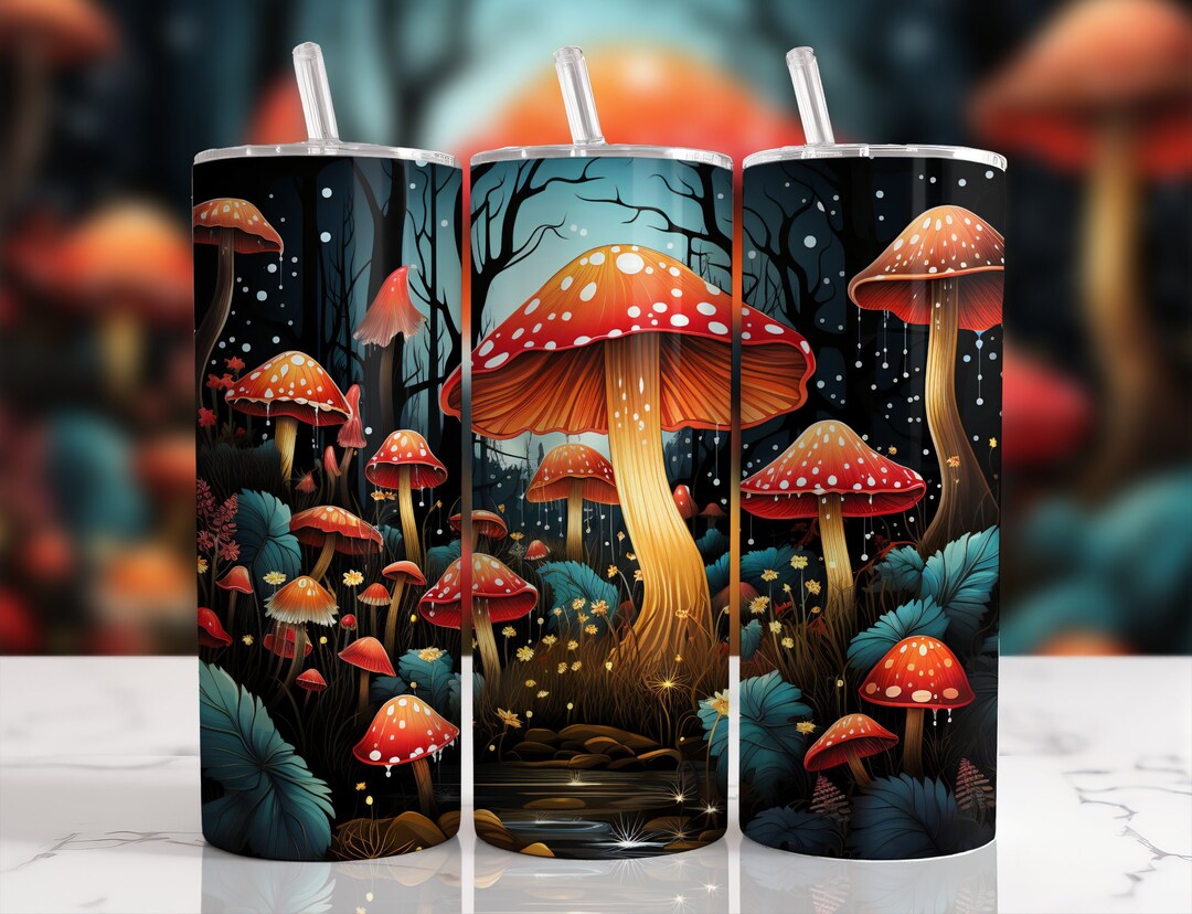 Mushroom Png, Tumbler Sublimation Designs, 20 Oz Skinny Wrap ...