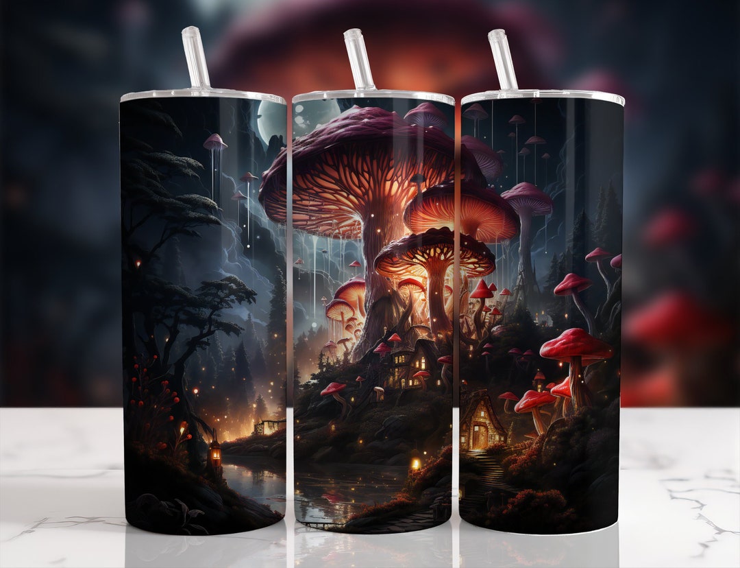 Mushroom Png, Tumbler Sublimation Designs, 20 Oz Skinny Wrap ...