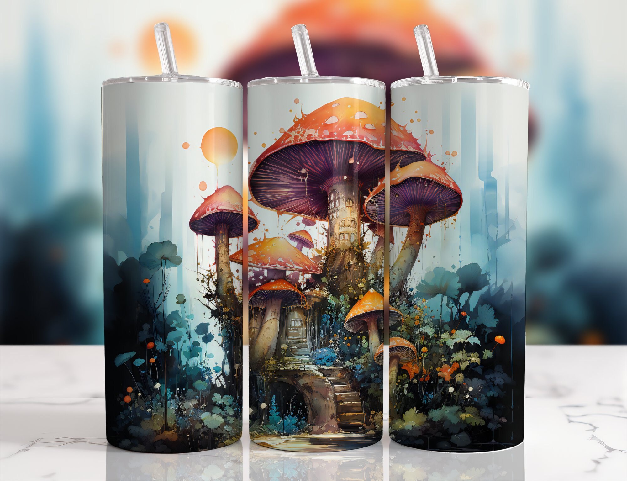 Mushroom Png, Tumbler Sublimation Designs, 20 Oz Skinny Wrap ...