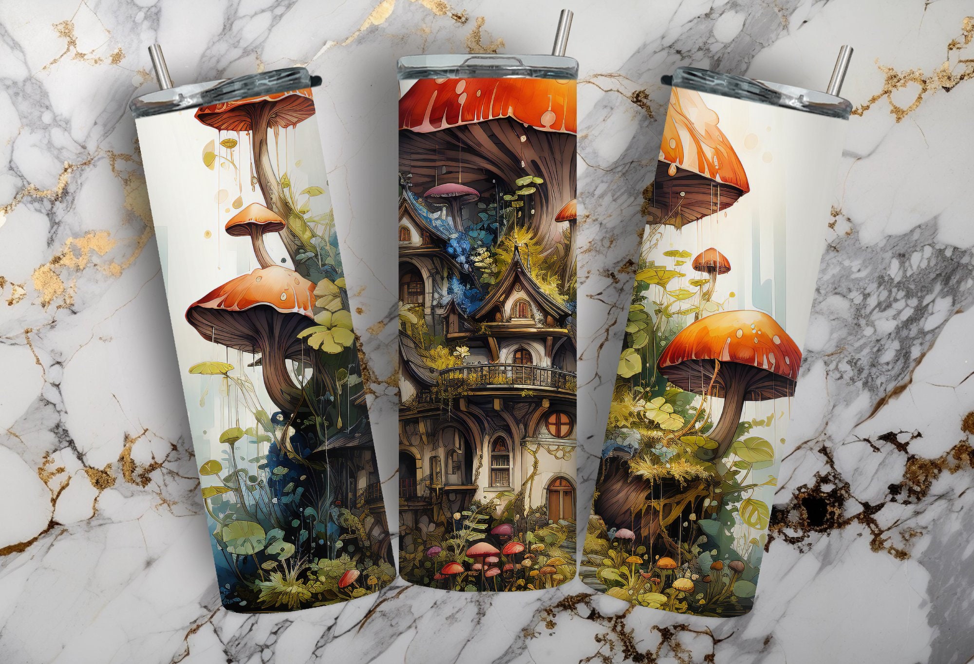 Mushroom Png, Tumbler Sublimation Designs, 20 Oz Skinny Wrap ...
