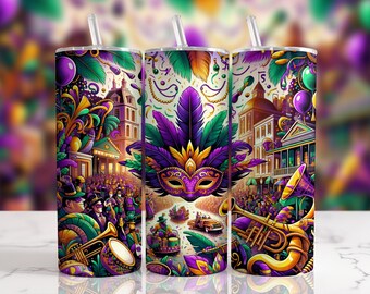 Mardi Gras Png, 20oz Tumbler Wrap, Sublimation Tumbler Designs