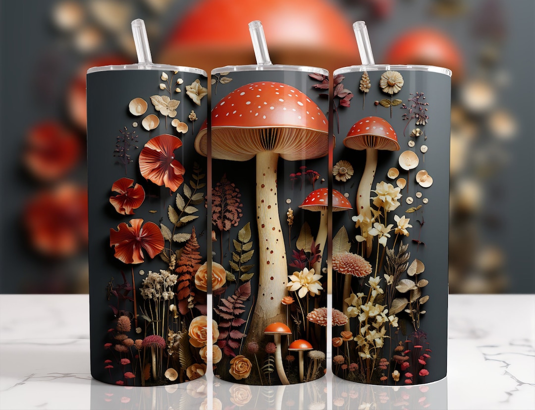 Mushroom Png, Tumbler Sublimation Designs, 20 Oz Skinny Wrap ...