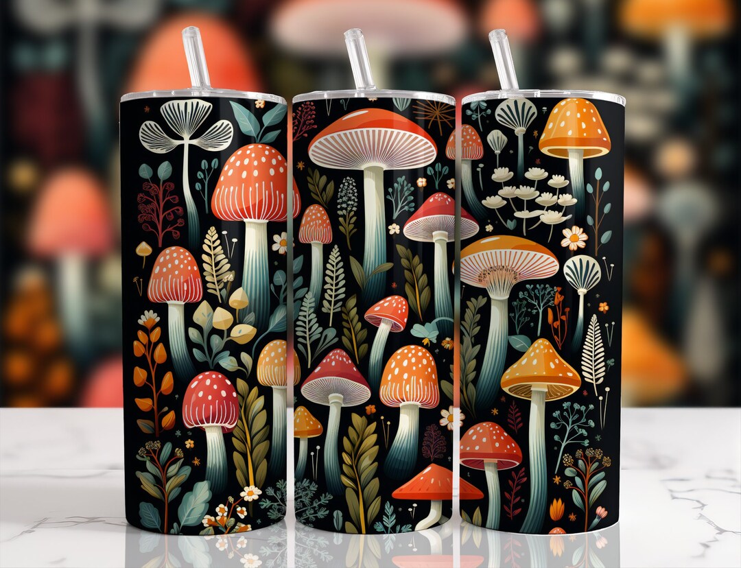 Mushroom Png, Tumbler Sublimation Designs, 20 Oz Skinny Wrap ...