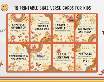 Kids Affirmation Cards: Bible Verse Printables (Digital Download)