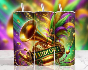 Mardi Gras Png, 20oz Tumbler Wrap, Sublimation Tumbler Designs