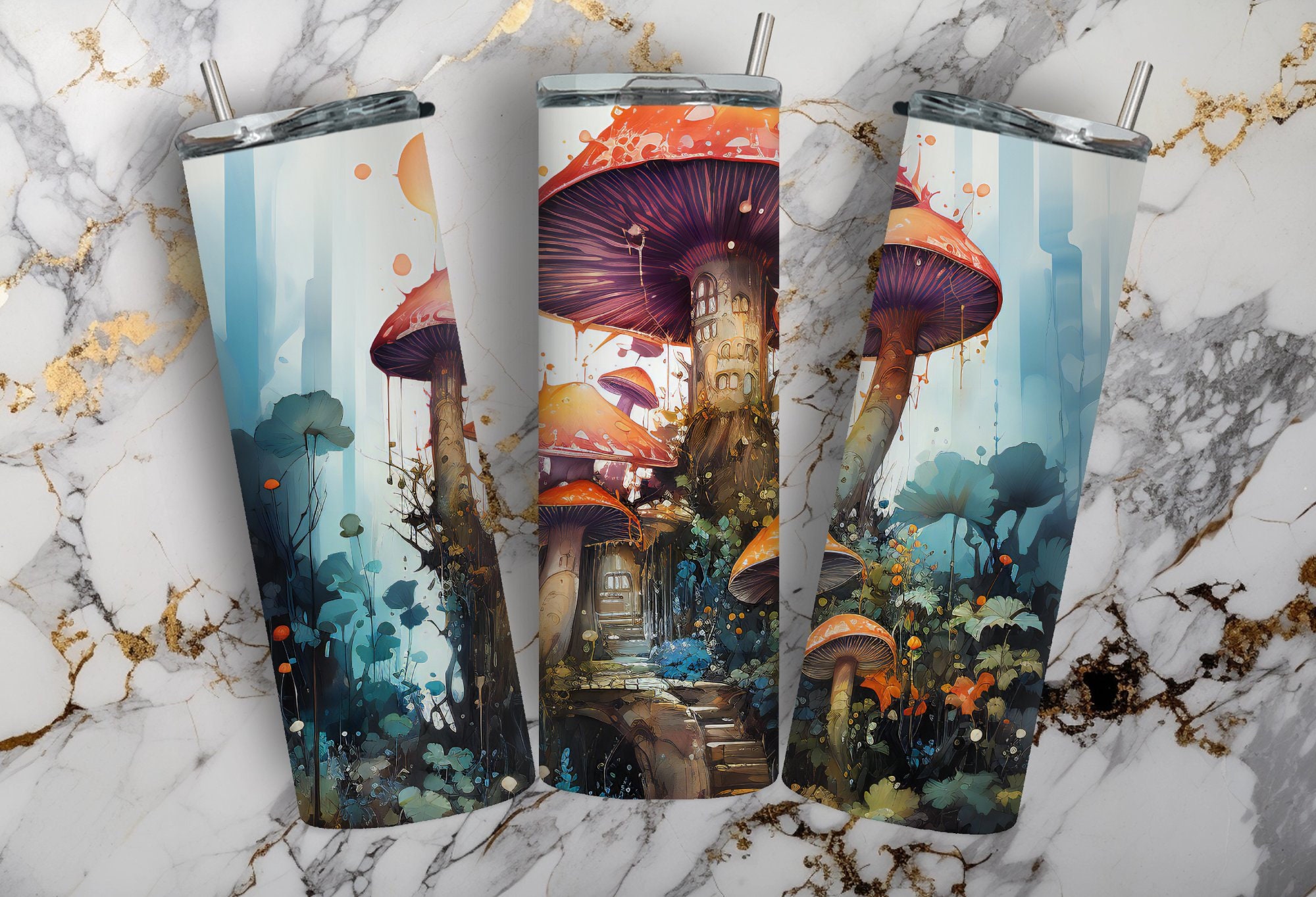 Mushroom Png, Tumbler Sublimation Designs, 20 Oz Skinny Wrap ...
