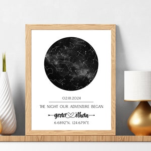 Custom Star Map, The Night We Met, Custom Poster, Star Map By Date Anniversary Gifts, Night Sky Print, Wedding Gift Constellation Digital image 3