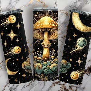 Mushroom Png, Tumbler Sublimation Designs, 20 Oz Skinny Wrap, Digital ...